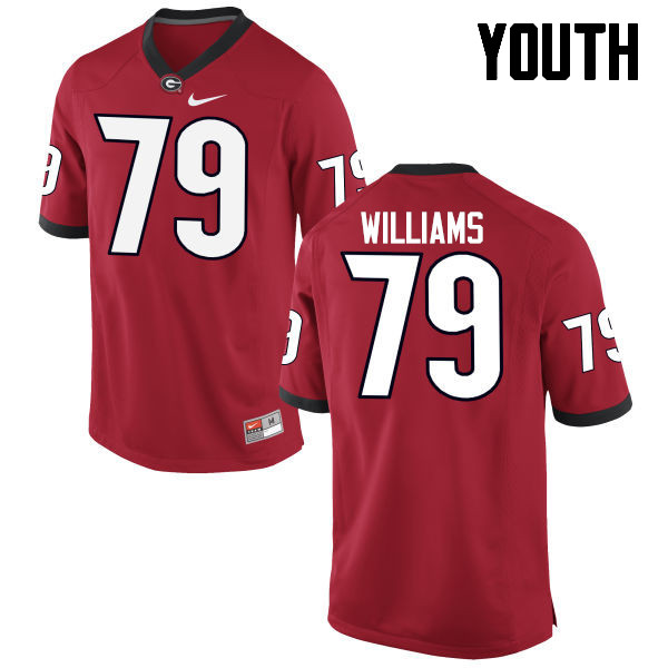 Youth Georgia Bulldogs #79 Allen Williams College Football Jerseys-Red - Click Image to Close
